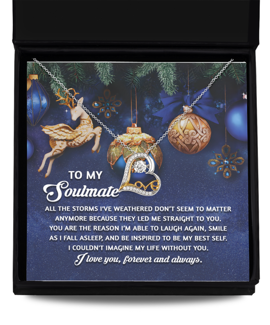 Soulmate Romantic Gift - Straight To You - Love Dancing Heart Pendant Necklace - Mallard Moon Gift Shop
