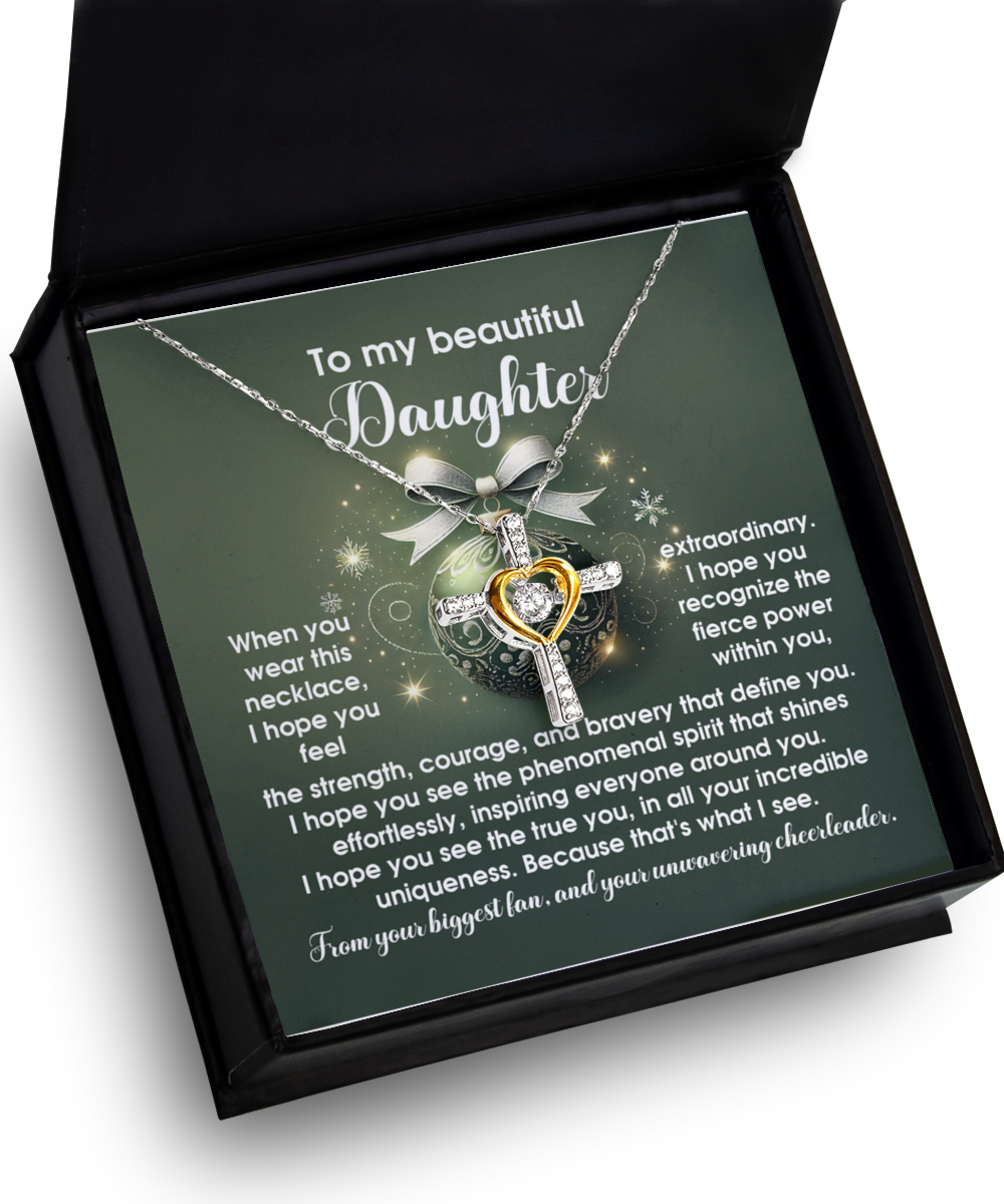 Daughter Heartfelt Gift- Incredible Uniqueness -Dancing Cross Pendant Necklace - Mallard Moon Gift Shop