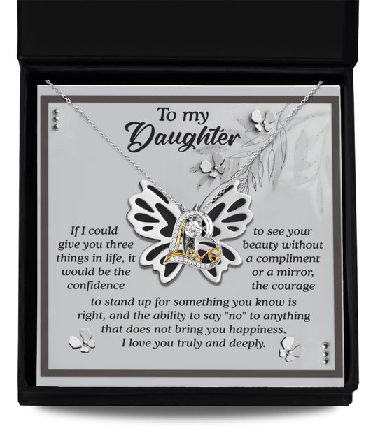 Daughter Birthday, Graduation, Christmas Inspirational Gift  - See Your Beauty - Love Dancing Heart Pendant Necklace - Mallard Moon Gift Shop