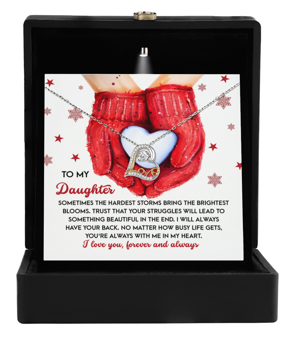 Daughter Christmas Present - In My Heart - Love Dancing Heart Pendant Necklace - Mallard Moon Gift Shop