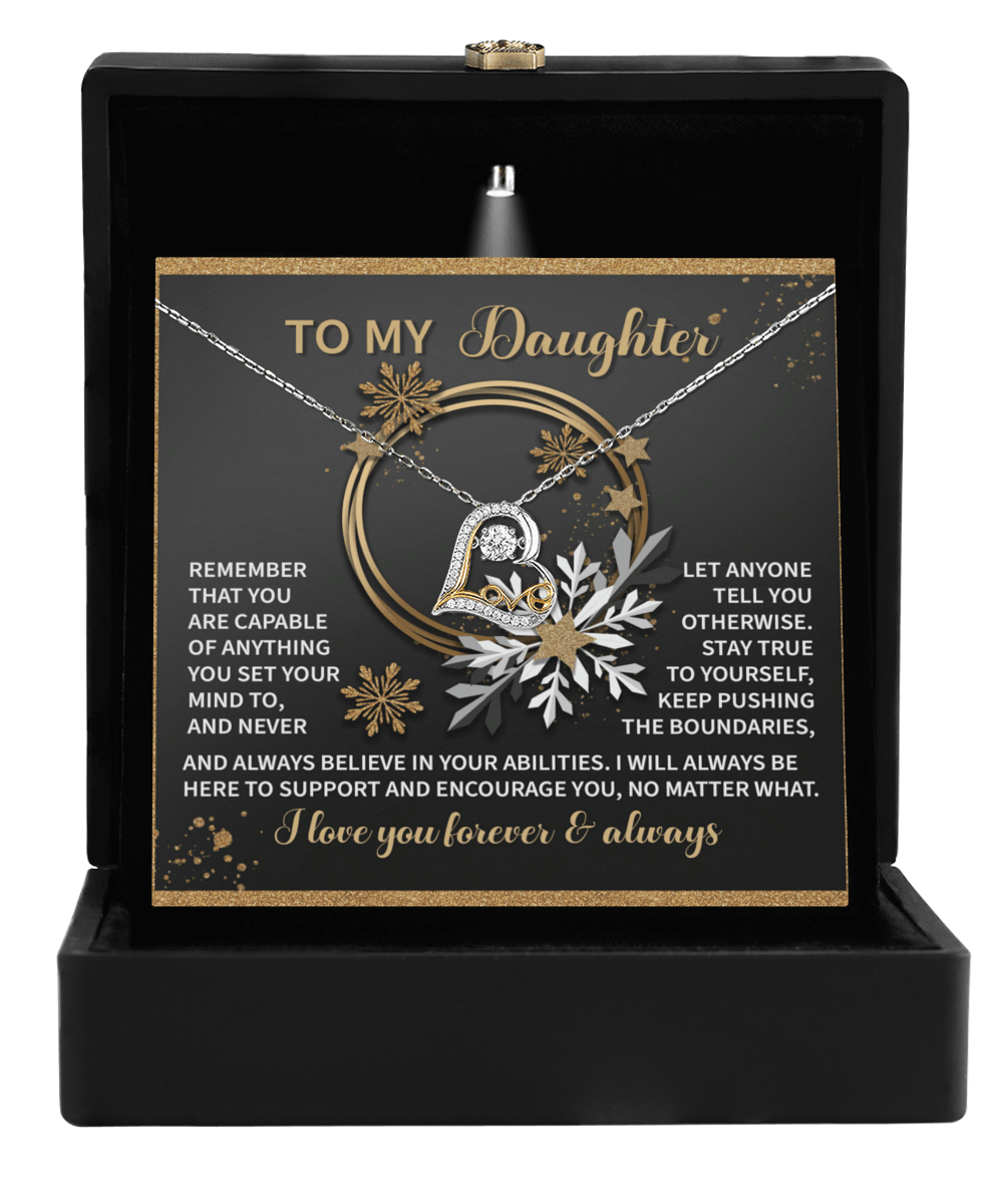 To My Daughter - Set Your Mind Love Dancing Heart Pendant Necklace - Mallard Moon Gift Shop