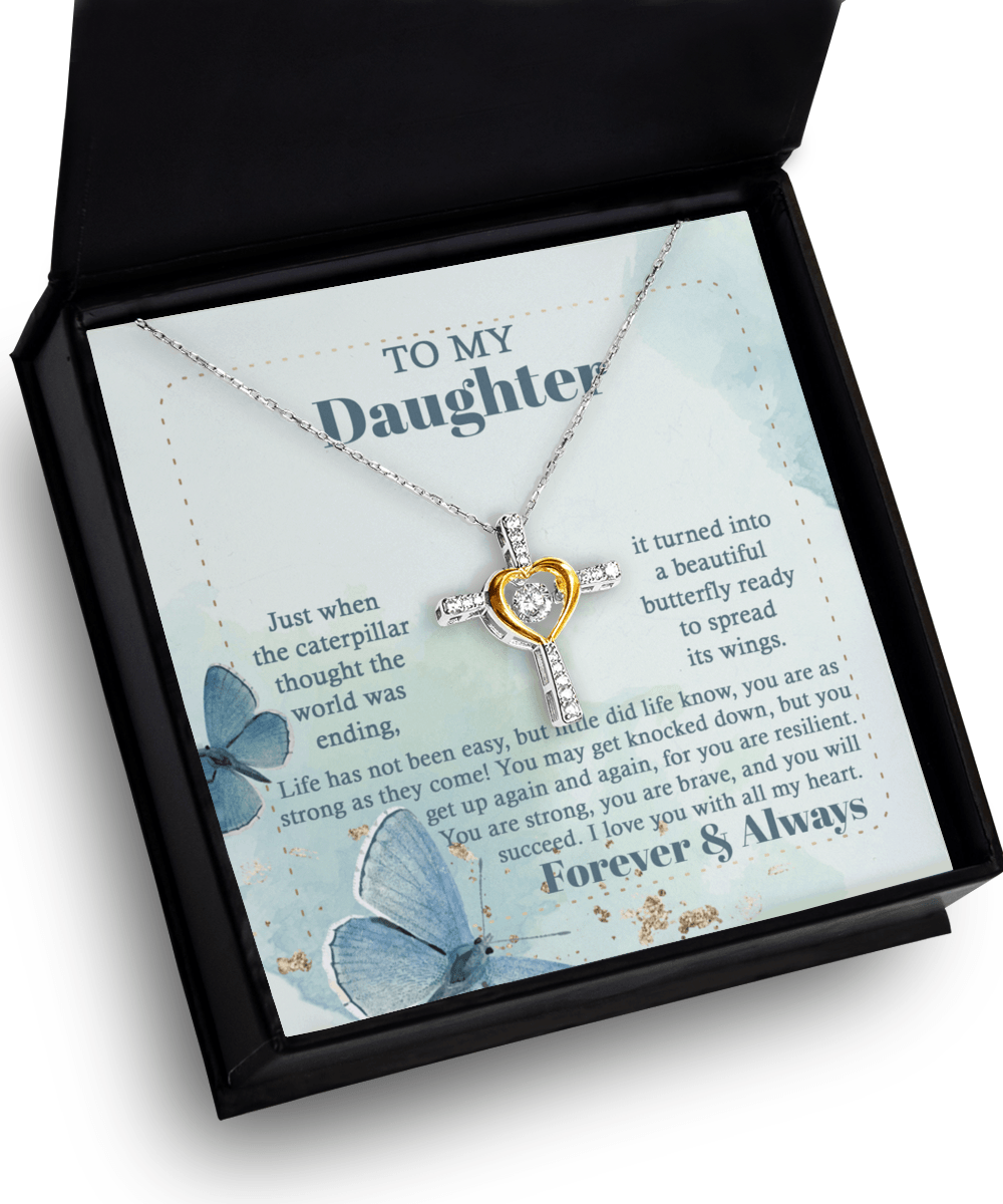 Daughter Gift for Birthday, Christmas, Graduation - Beautiful Butterfly- Cross Pendant Necklace - Mallard Moon Gift Shop