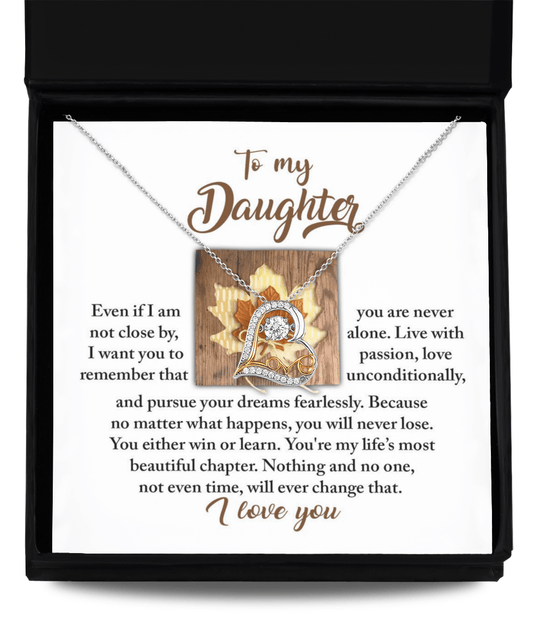 Daughter Birthday, Graduation, Christmas Inspirational Gift  - Live With Passion - Love Dancing Heart Pendant Necklace - Mallard Moon Gift Shop