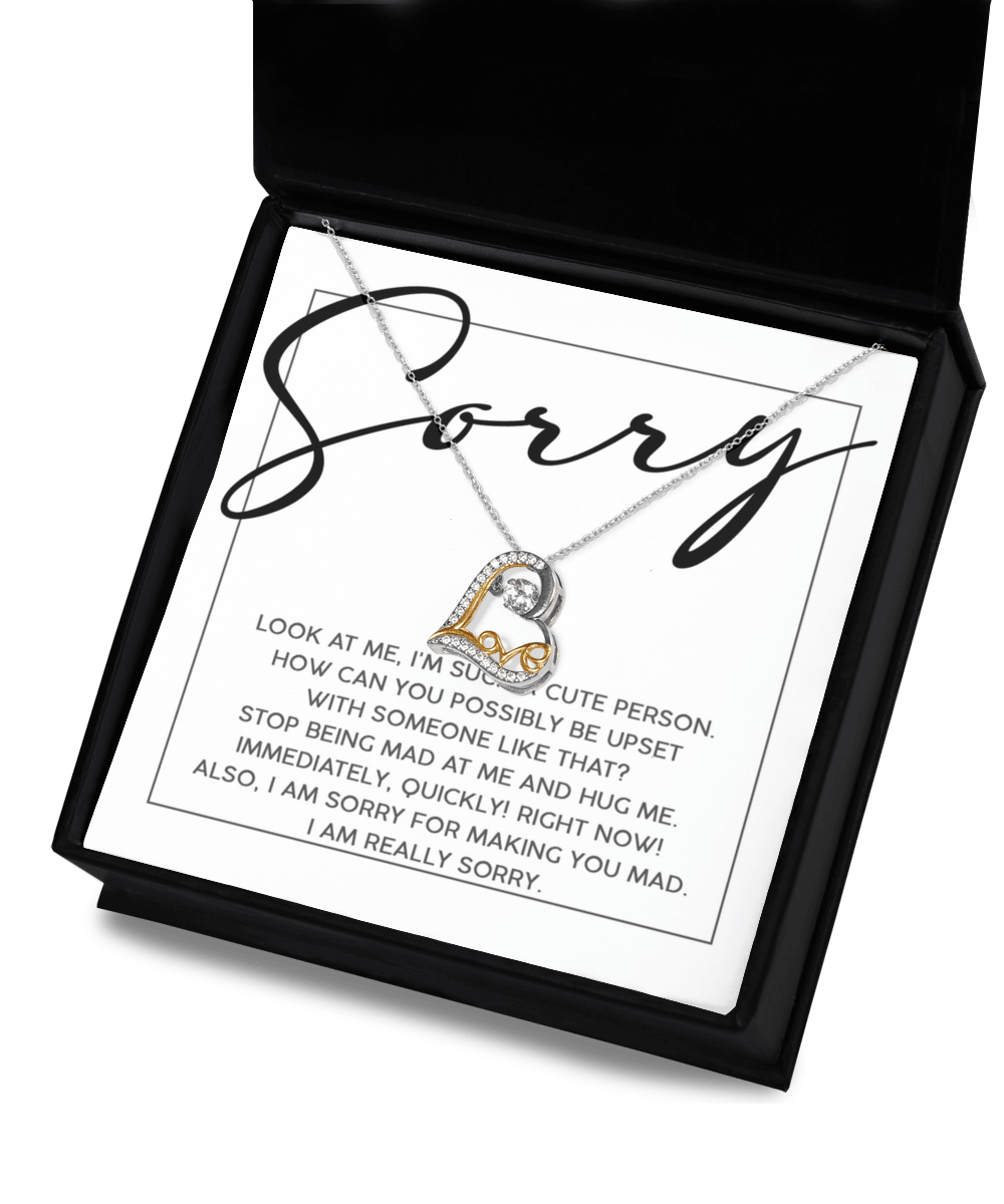Apology Gift for Girlfriend, Wife, Soulmate - Sorry, Someone Like That - Love Dancing Heart Pendant Necklace - Mallard Moon Gift Shop