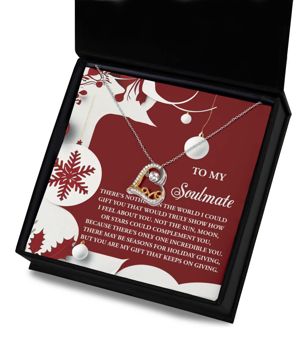 Gift for Soulmate, Girlfriend, Wife - Holiday Giving -Love Dancing Heart Pendant Necklace V - Mallard Moon Gift Shop