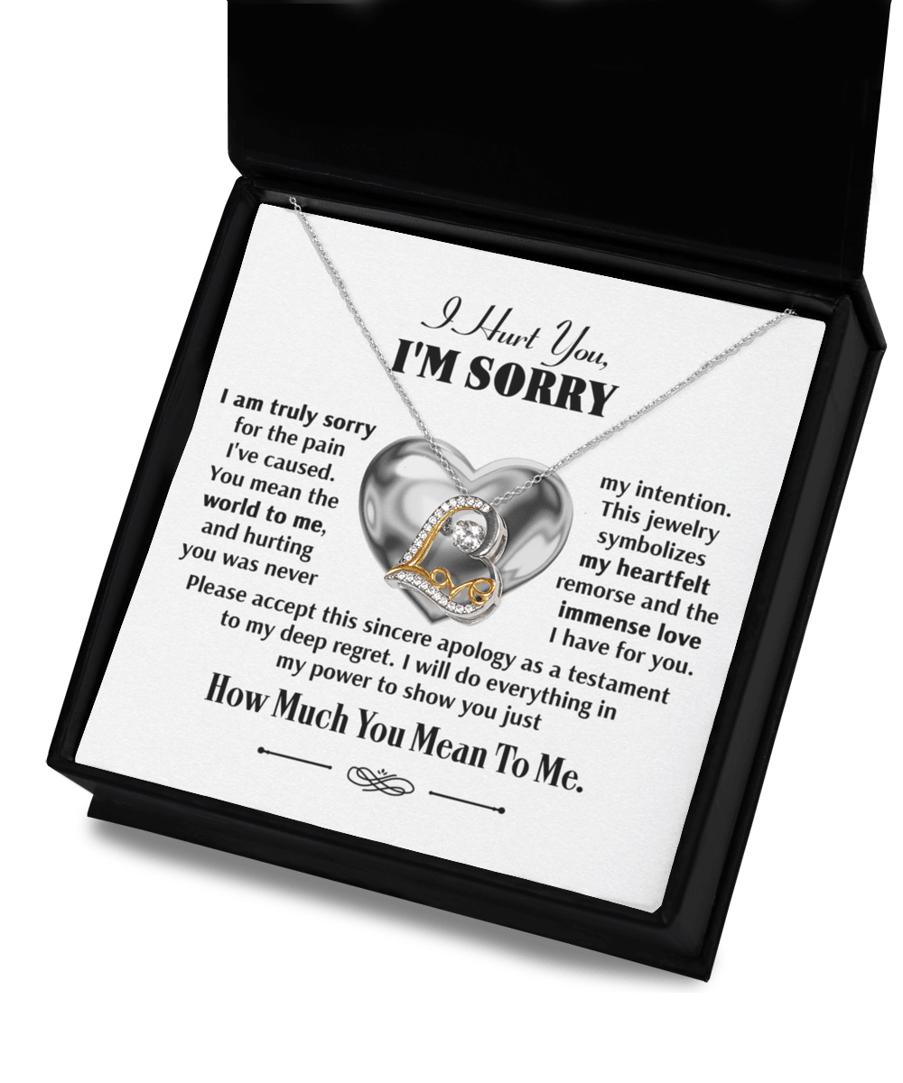 Apology Gift for Girlfriend, Wife, Soulmate - Sorry, Sincere Apology - Love Dancing Heart Pendant Necklace - Mallard Moon Gift Shop
