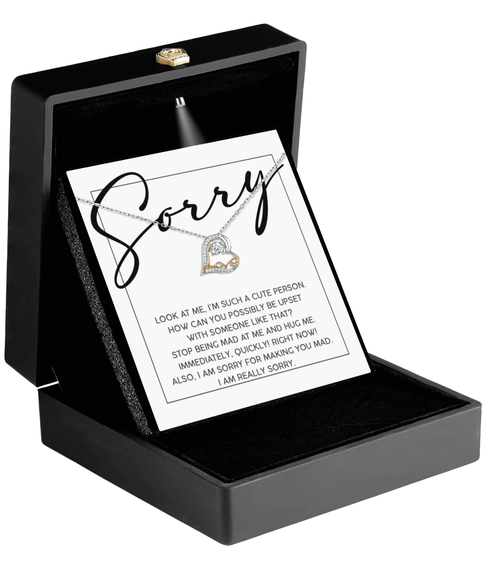 Apology Gift for Girlfriend, Wife, Soulmate - Sorry, Someone Like That - Love Dancing Heart Pendant Necklace - Mallard Moon Gift Shop