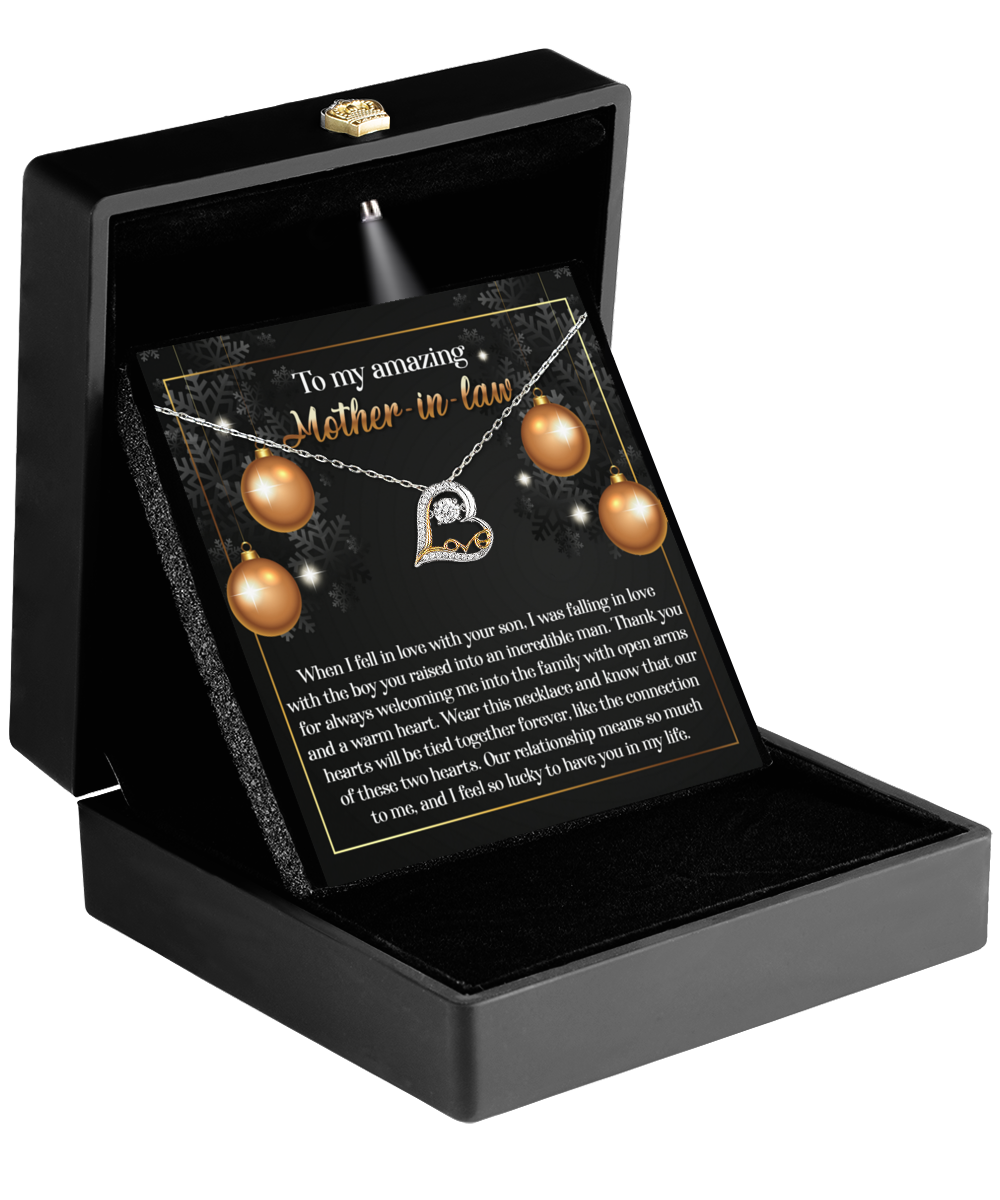 To My Amazing Mother-in-law - These Two Hearts - Love Dancing Heart Pendant Necklace - Mallard Moon Gift Shop