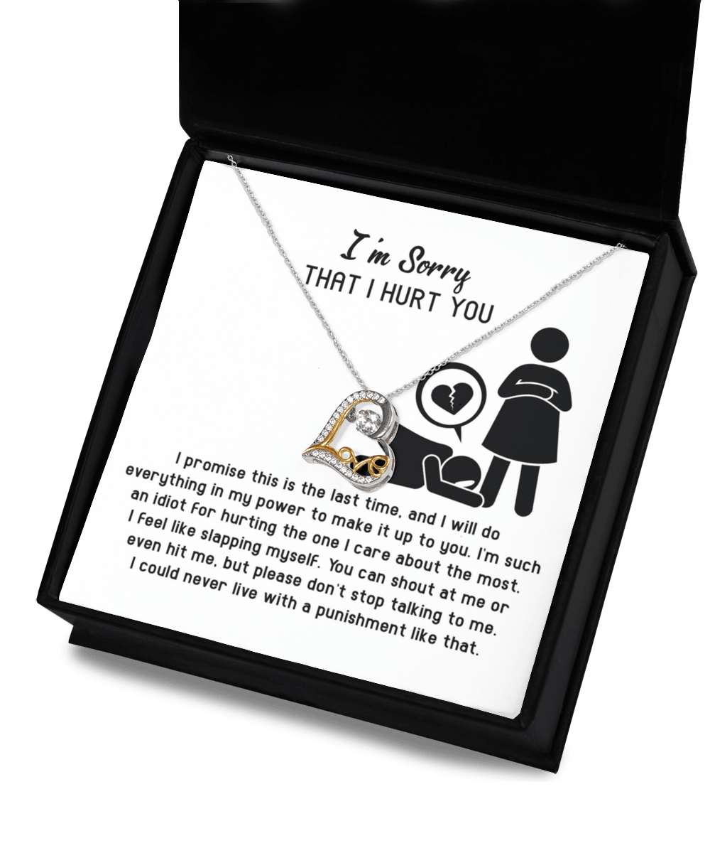 Apology Gift for Girlfriend, Wife, Soulmate - Sorry, Please Don't Stop Talking - Love Dancing Heart Pendant Necklace - Mallard Moon Gift Shop