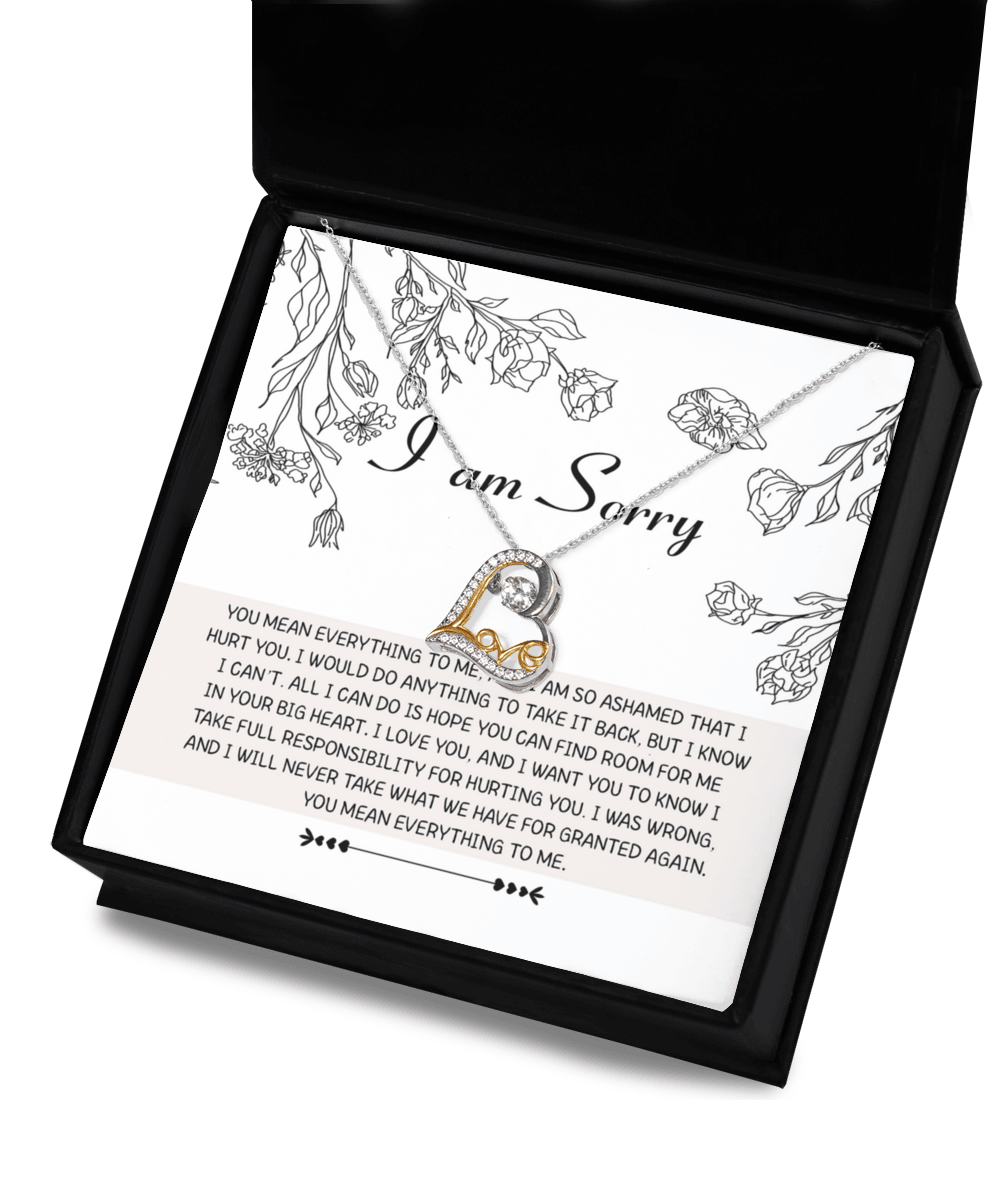 Apology Gift for Girlfriend, Wife, Soulmate - Sorry, Your Big Heart - Love Dancing Heart Pendant Necklace - Mallard Moon Gift Shop