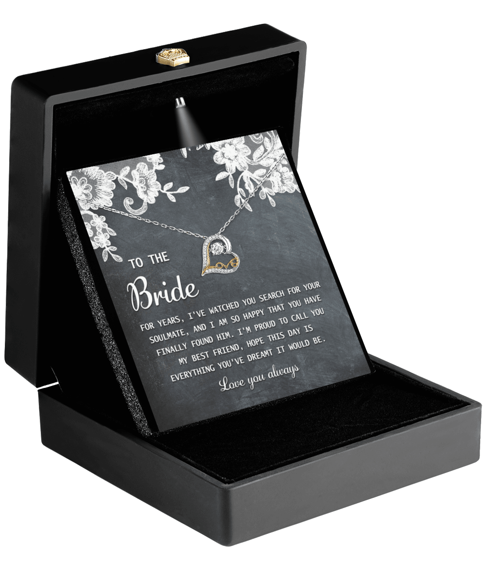 Bride Wedding Day Gift - My Best Friend - Love Dancing Heart Pendant Necklace - Mallard Moon Gift Shop