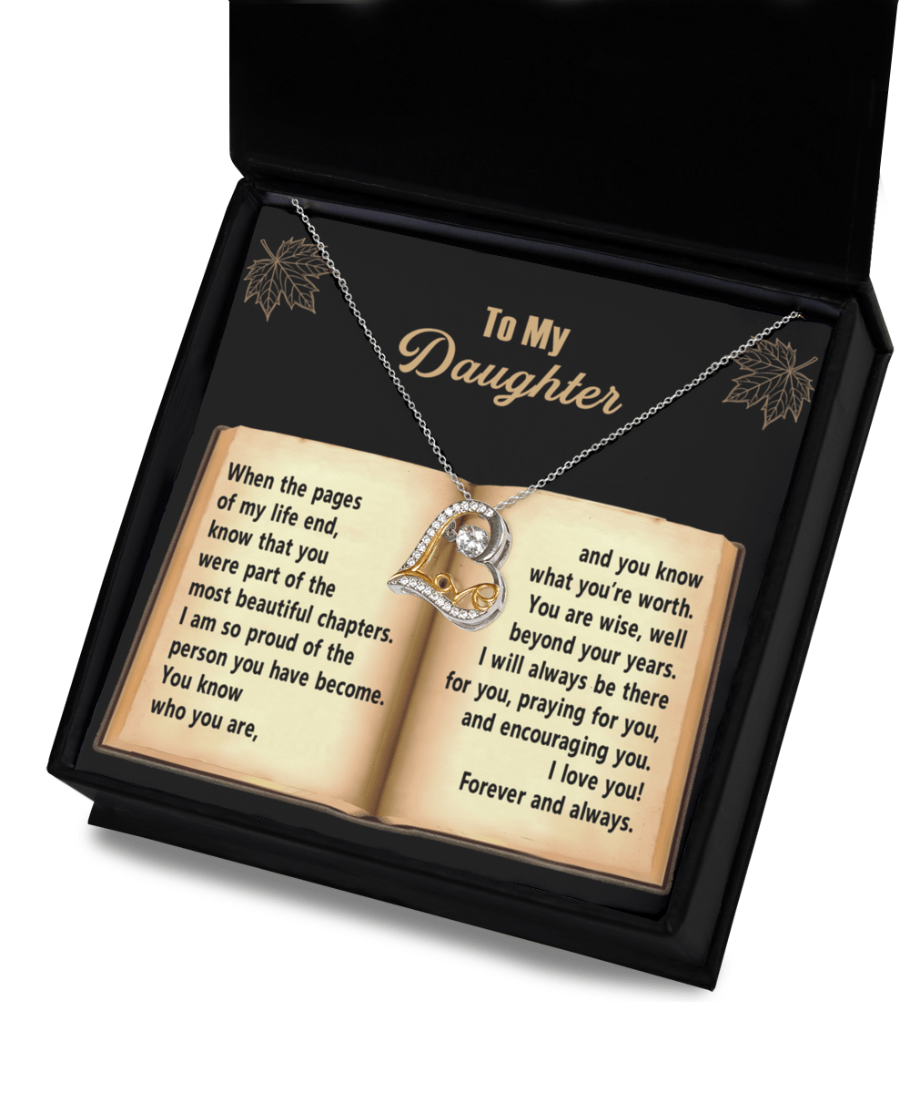Daughter Birthday, Graduation, Birthday - Beyond Your Years - Love Dancing Heart Pendant Necklace - Mallard Moon Gift Shop