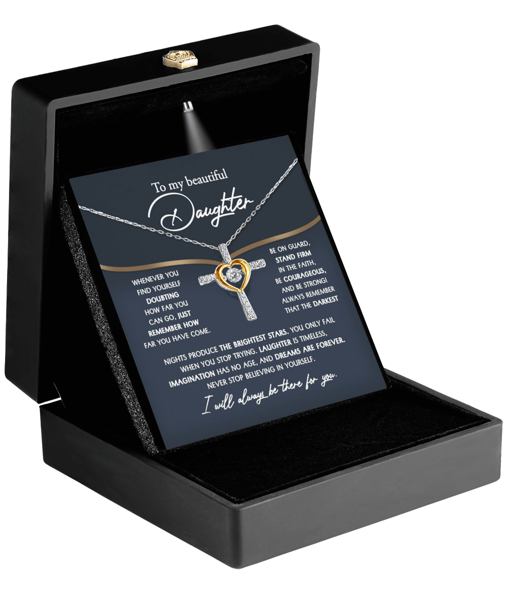 Daughter Gift for Birthday, Graduation, Christmas - Brightest Stars - Cross Pendant Necklace - Mallard Moon Gift Shop