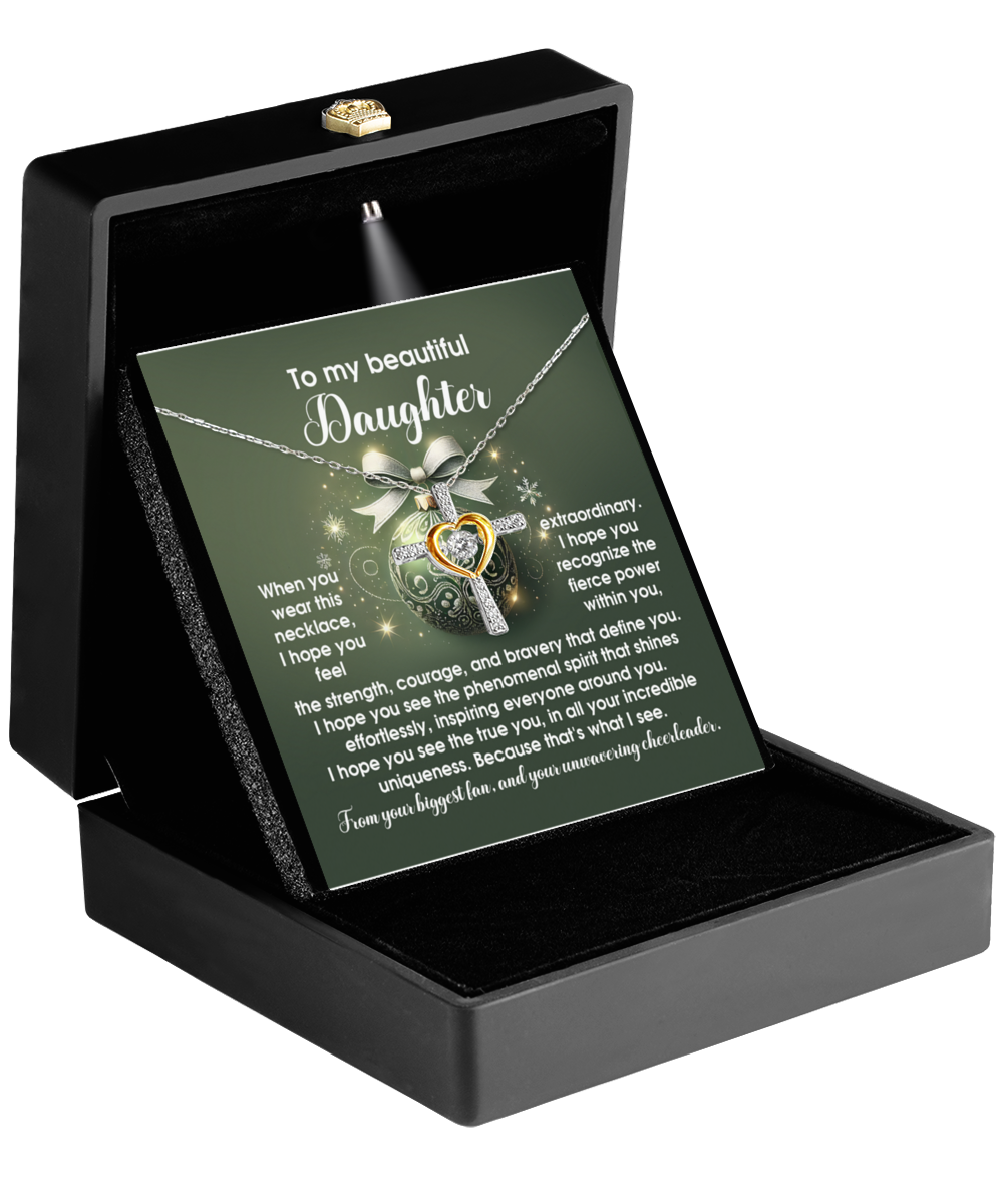 Daughter Heartfelt Gift- Incredible Uniqueness -Dancing Cross Pendant Necklace - Mallard Moon Gift Shop