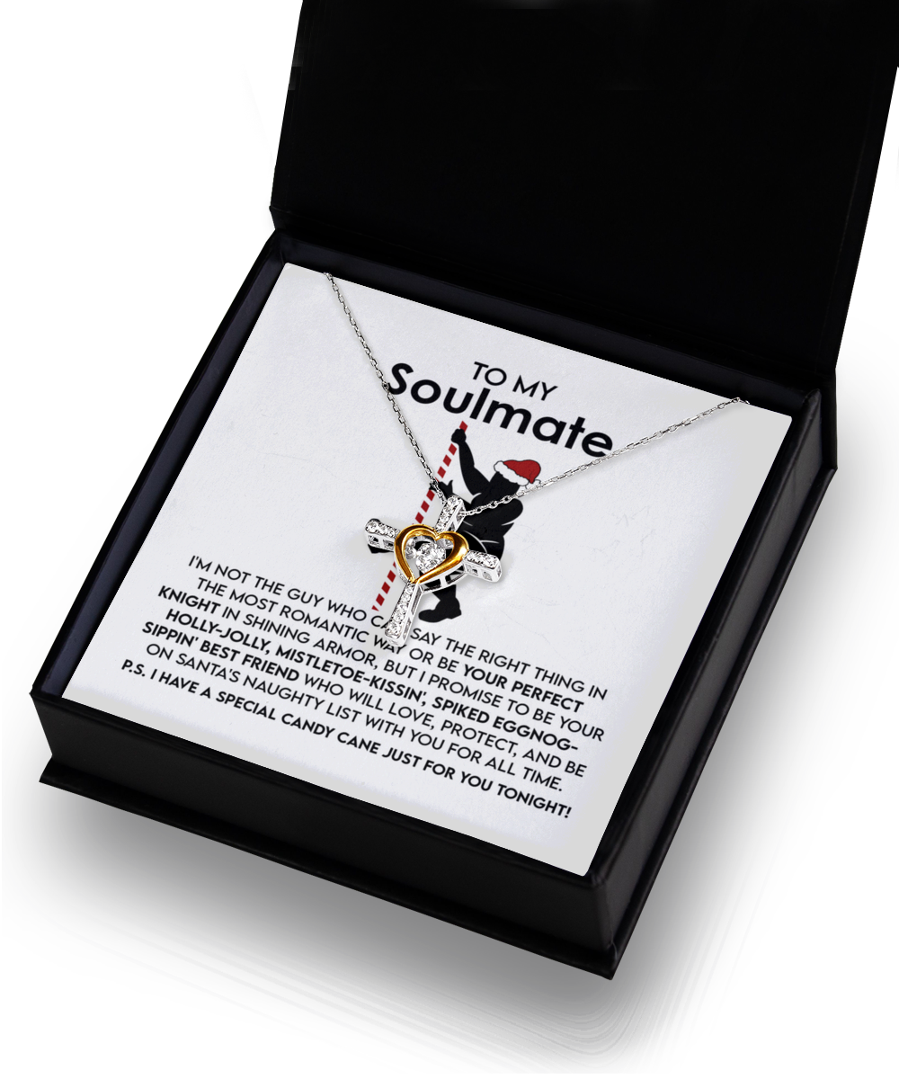Soulmate, Wife, Girlfriend Romantic Gift - For All Time - Dancing Cross Pendant Necklace - Mallard Moon Gift Shop