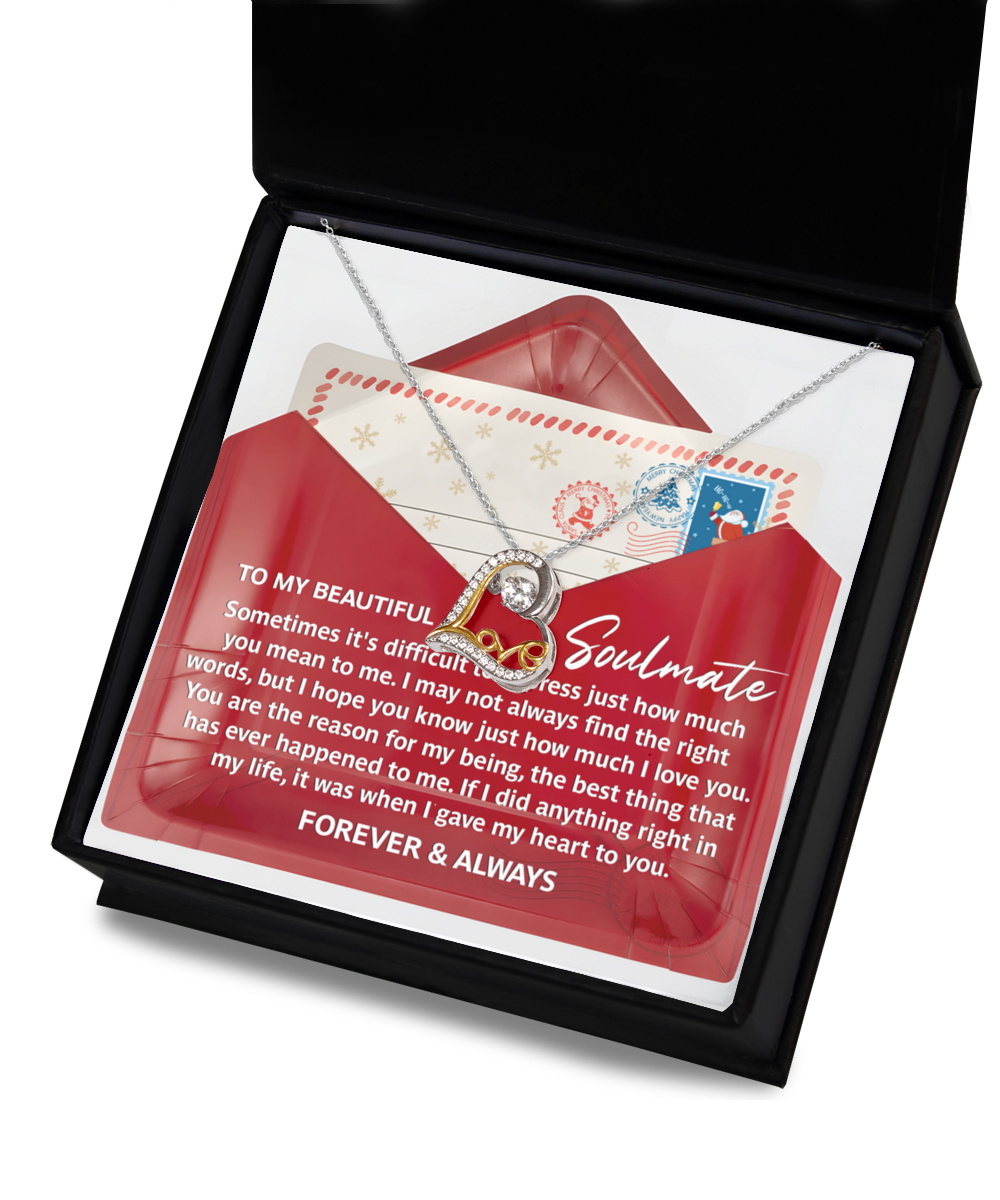 Gift for Soulmate - Right Words - Love Dancing Heart Pendant Necklace - Mallard Moon Gift Shop