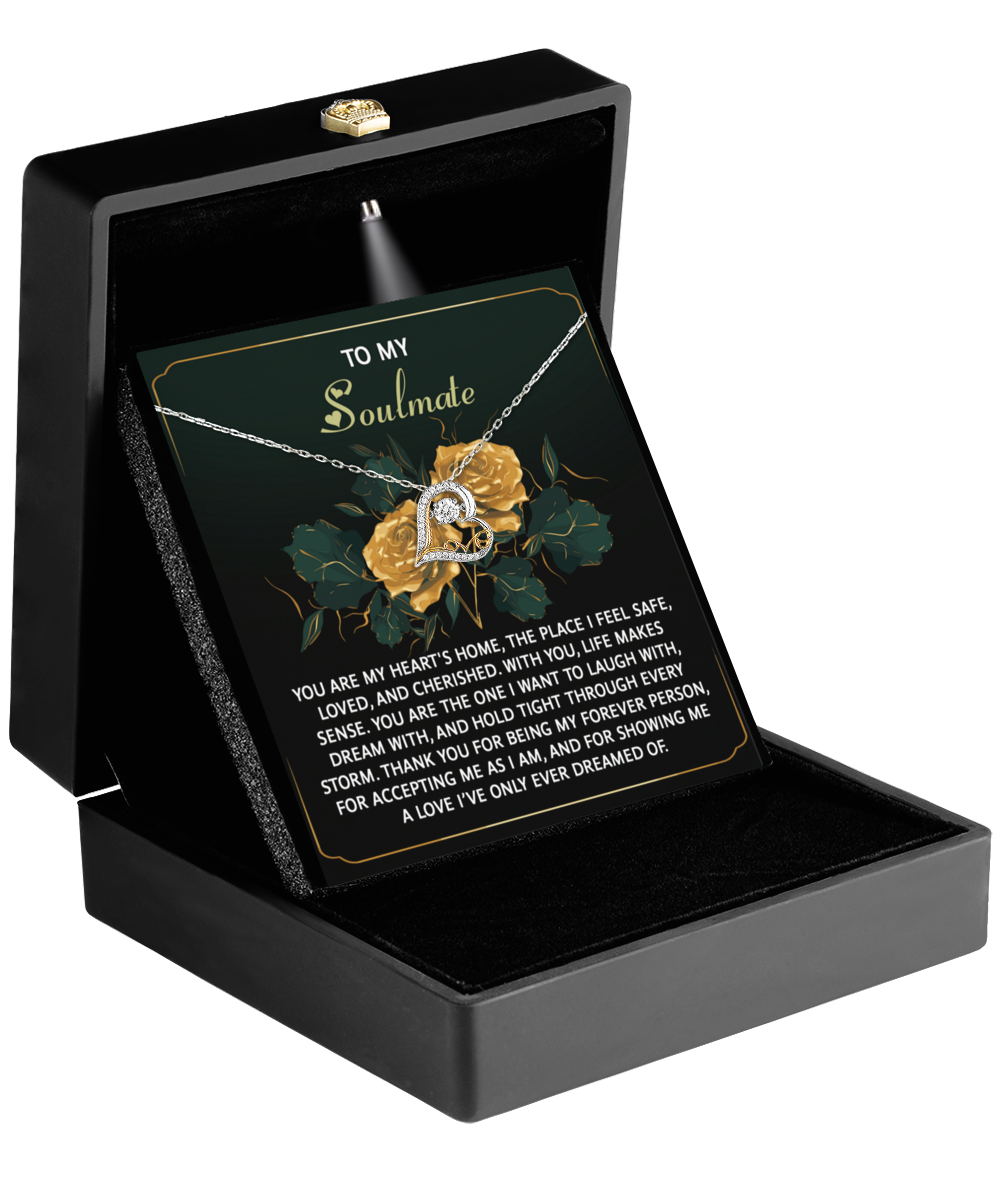 To My Soulmate - Love Dancing Heart Necklace – A Romantic Gift of Appreciation for Your Forever Person - Mallard Moon Gift Shop