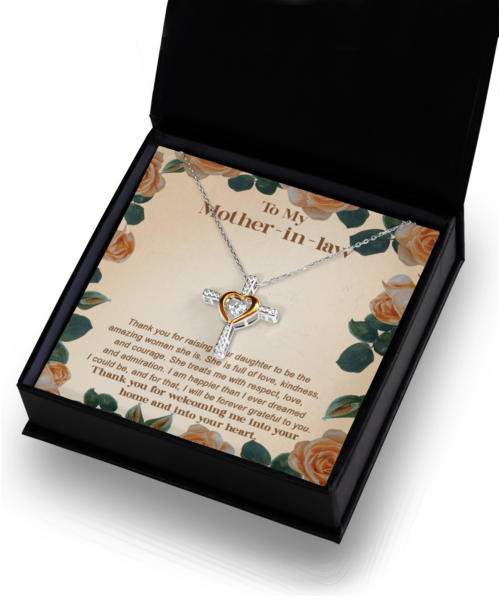 Gift for Mother-in-Law Thank You for Raising an Amazing Woman Cross Pendant Necklace - Mallard Moon Gift Shop