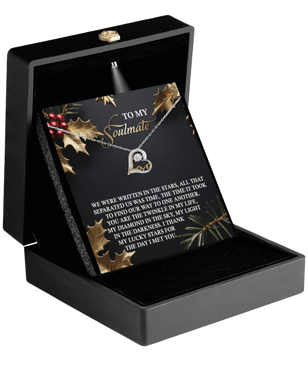 To My Soulmate - We Were Written In The Stars Romantic Christmas Anniversary Heart Pendant Necklace for Wife Girlfriend Jewelry - Mallard Moon Gift Shop