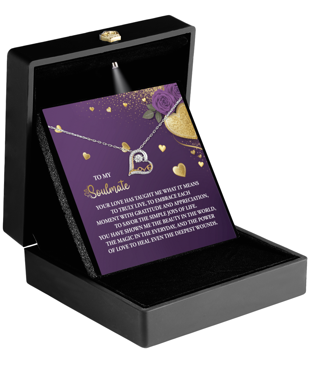 To My Soulmate - Love Dancing Heart Necklace – A Beautiful Valentine’s Day Gift Celebrating Love, Joy, and Healing - Mallard Moon Gift Shop
