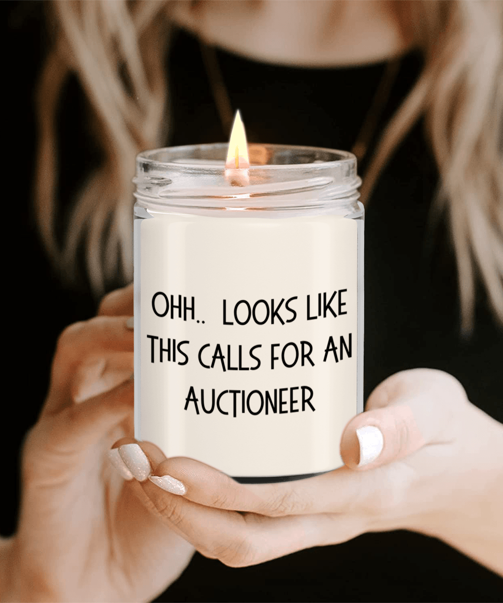 Auctioneer Gifts - OHH - Looks Like This Calls for an Auctioneer Office Humor Scented Soy Candle - Mallard Moon Gift Shop