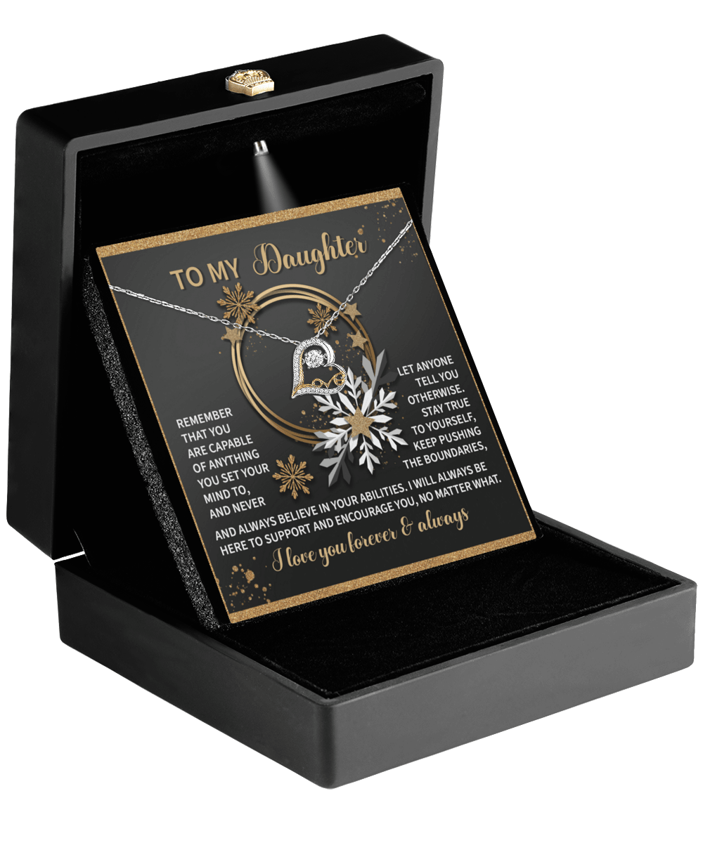 To My Daughter - Set Your Mind Love Dancing Heart Pendant Necklace - Mallard Moon Gift Shop
