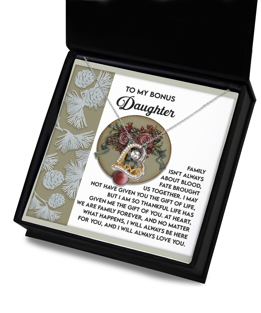 Gift for Bonus Daughter - Gift Of You - Love Dancing Heart Pendant Necklace - Mallard Moon Gift Shop