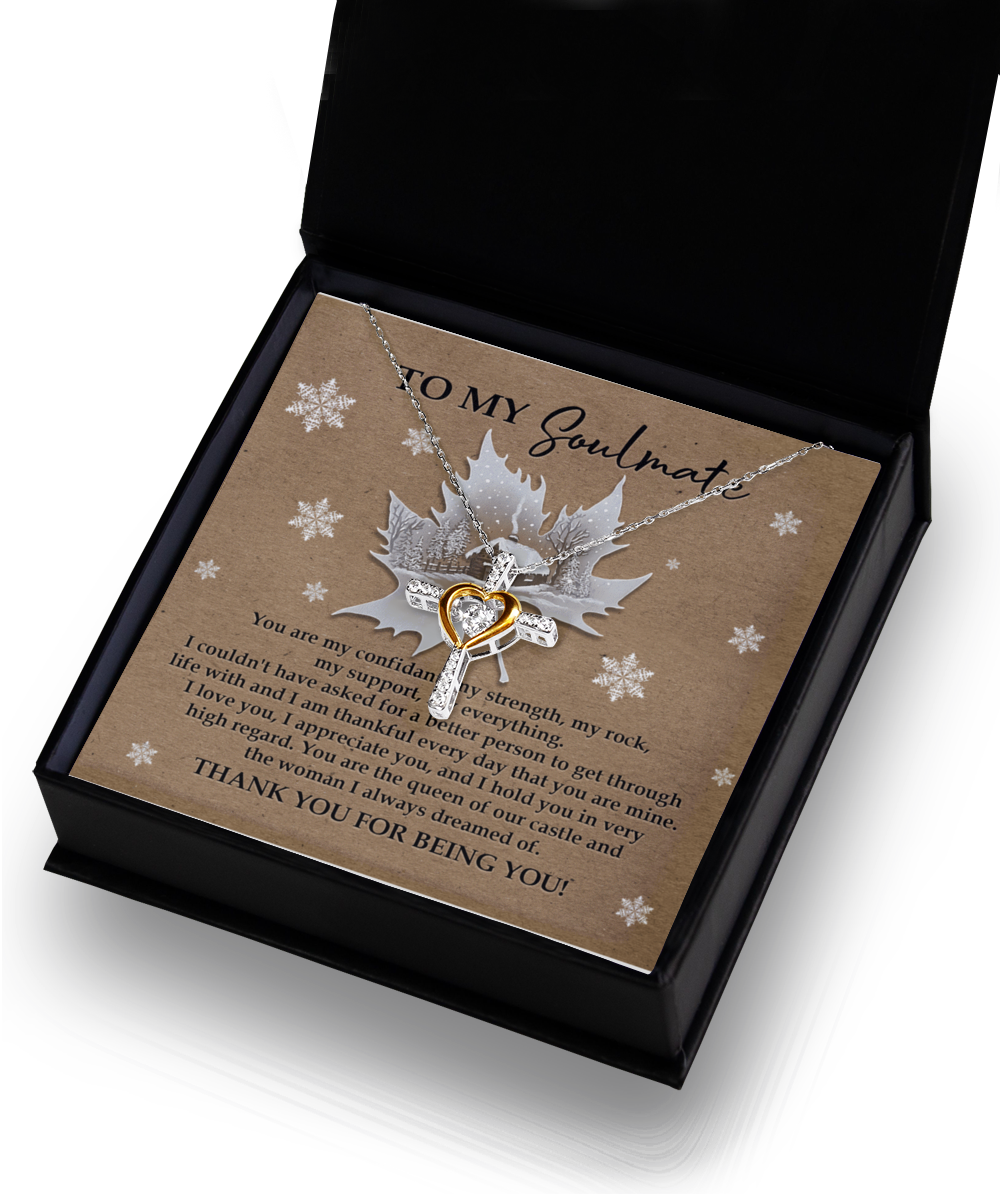 Soulmate, Wife, Girlfriend Romantic Gift - Our Castle - Dancing Cross Pendant Necklace - Mallard Moon Gift Shop