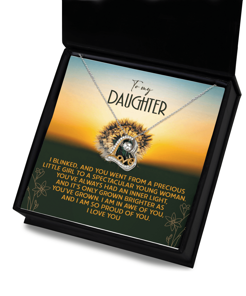 Daughter Birthday, Graduation, Christmas Gift - Grown Brighter - Love Dancing Heart Pendant Necklace - Mallard Moon Gift Shop