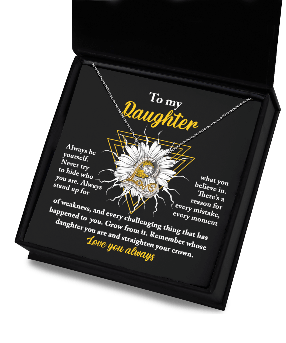 Daughter Gift for Birthday, Christmas Graduation - Be Yourself - Love Dancing Heart Pendant Necklace - Mallard Moon Gift Shop