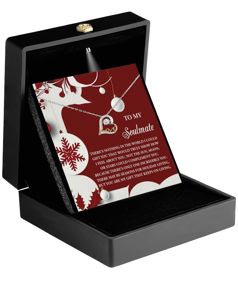 Gift for Soulmate, Girlfriend, Wife - Holiday Giving -Love Dancing Heart Pendant Necklace V - Mallard Moon Gift Shop