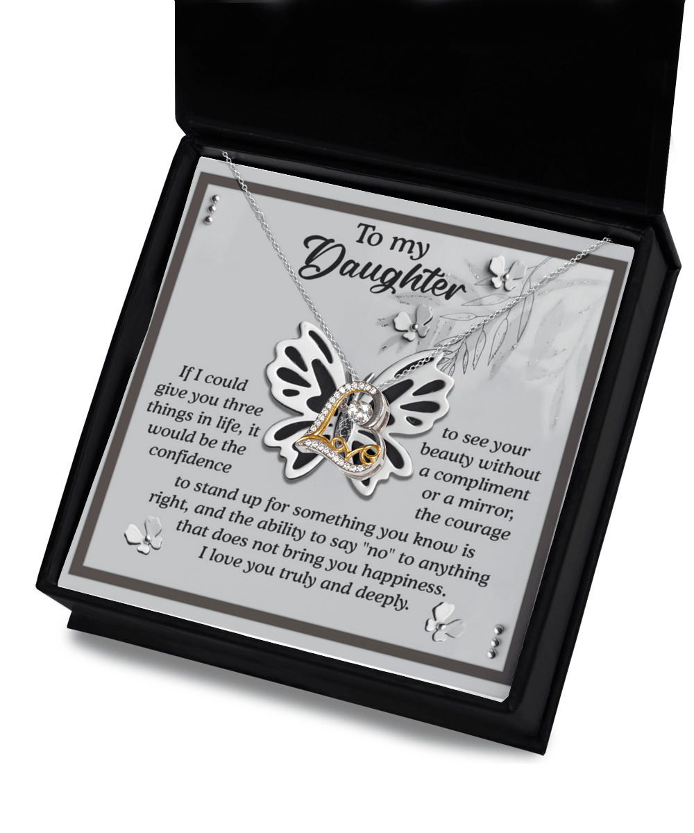 Daughter Birthday, Graduation, Christmas Inspirational Gift  - See Your Beauty - Love Dancing Heart Pendant Necklace - Mallard Moon Gift Shop