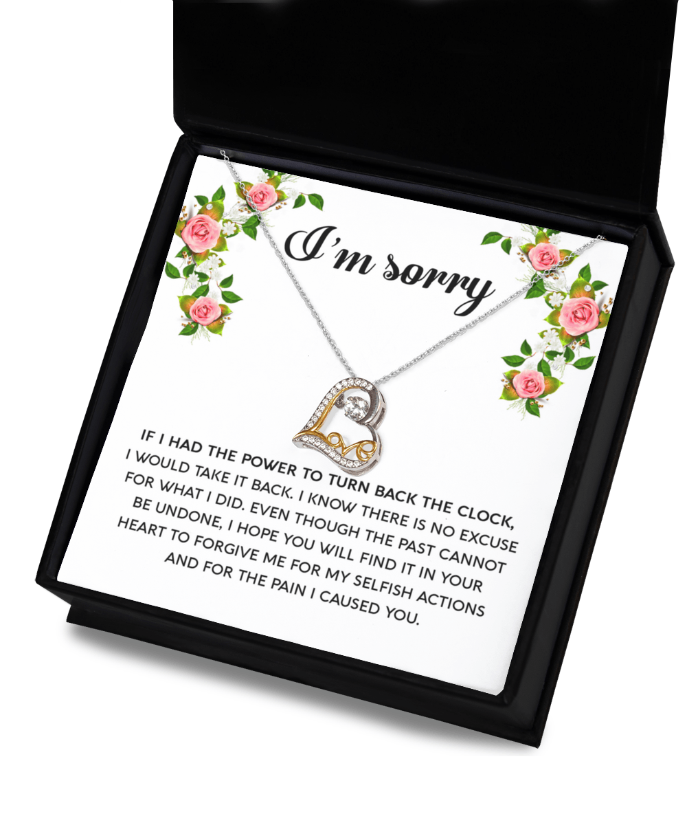Gift for Girlfriend, Wife - Sorry, Make It Right - Love Heart Pendant Necklace - Mallard Moon Gift Shop