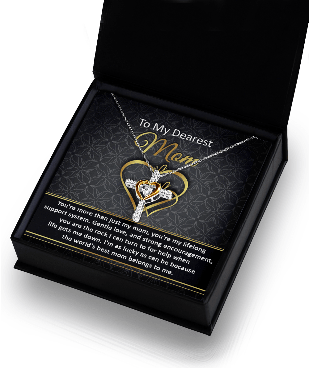 To My Dearest Mom You Are My Rock Cross Pendant Necklace - Mallard Moon Gift Shop