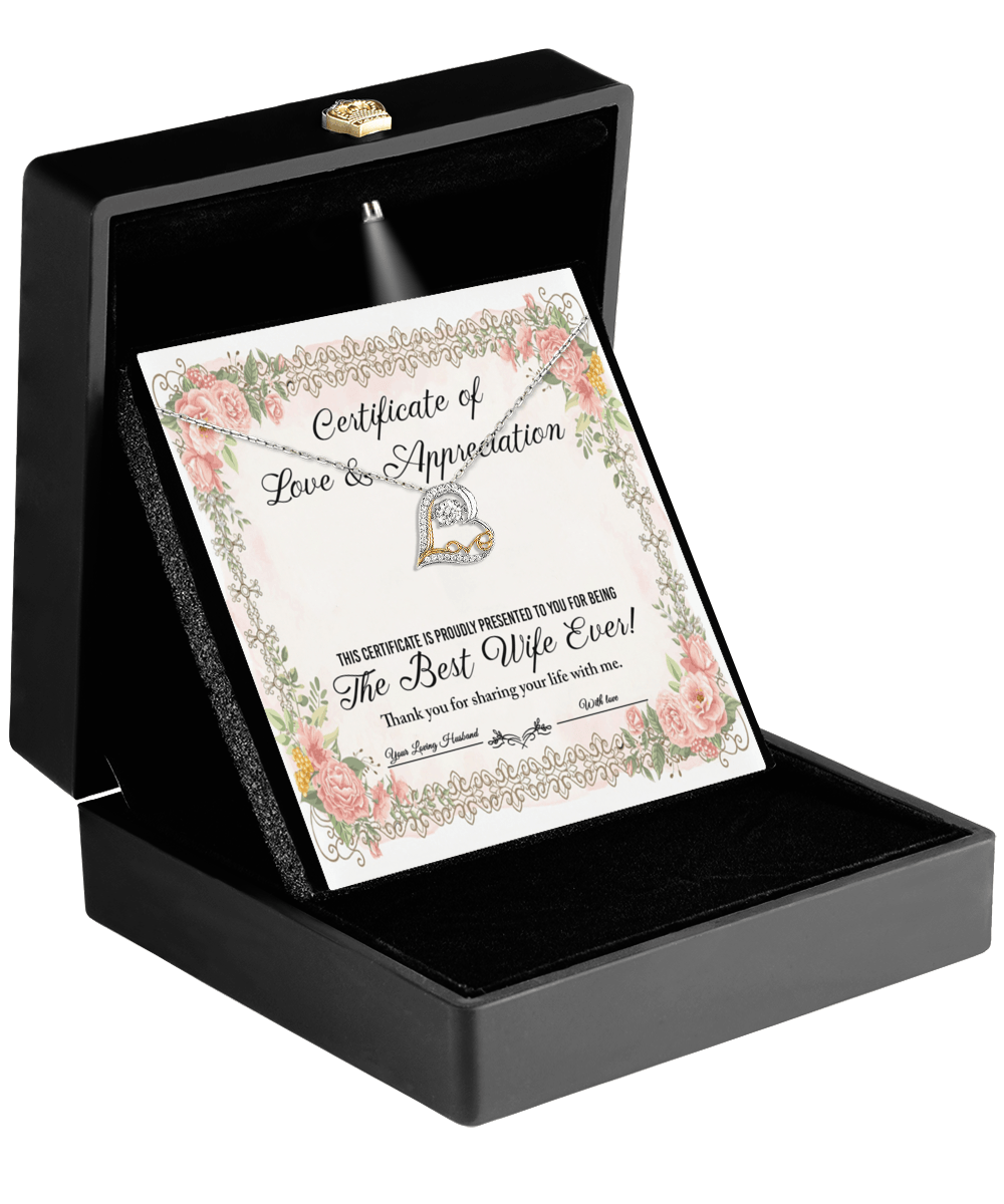 Wife Wedding Day, Anniversary, Birthday Gift - Love & Appreciation - Love Dancing Heart Pendant Necklace - Mallard Moon Gift Shop