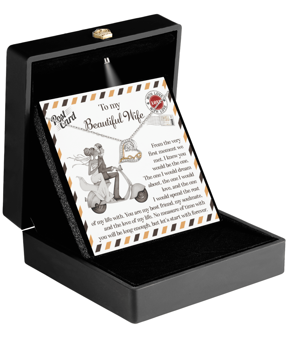 Wife Wedding Gift I Knew You Would Be The One Love Dancing Heart Pendant Necklace Bride Gift from Groom - Mallard Moon Gift Shop