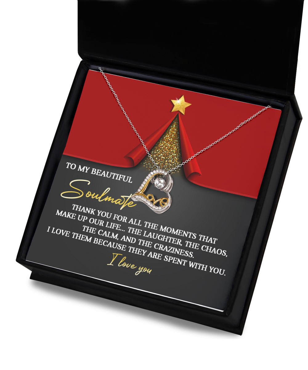 Gift for Soulmate - The Moments - Love Dancing Heart Pendant Necklace - Mallard Moon Gift Shop