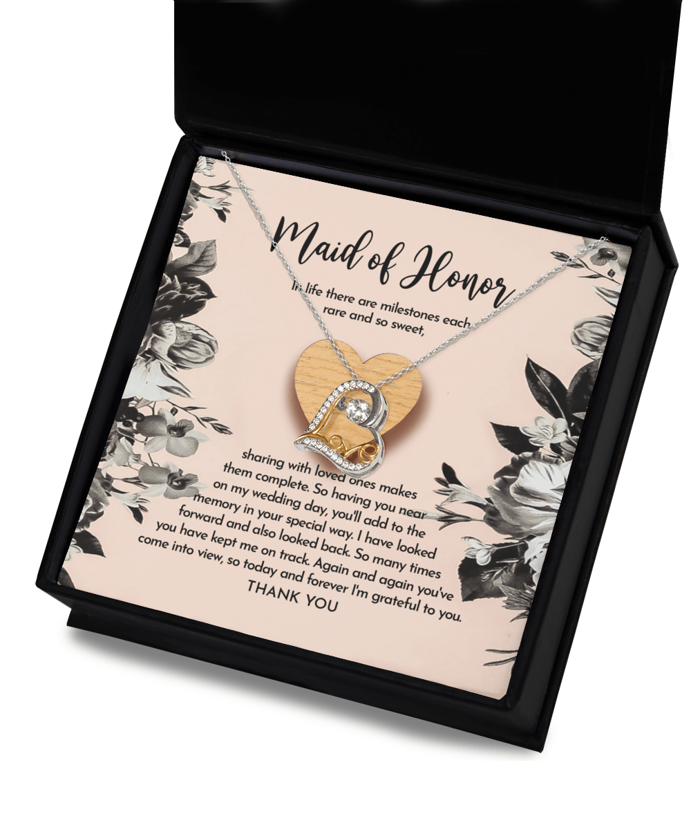 Maid of Honor Wedding Day Gift - My Wedding Day - Love Dancing Heart Pendant Necklace - Mallard Moon Gift Shop