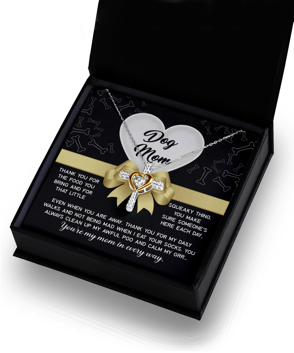 Dear Dog Mom Thank You For That Squeaky Thing Cross Pendant Necklace - Mallard Moon Gift Shop