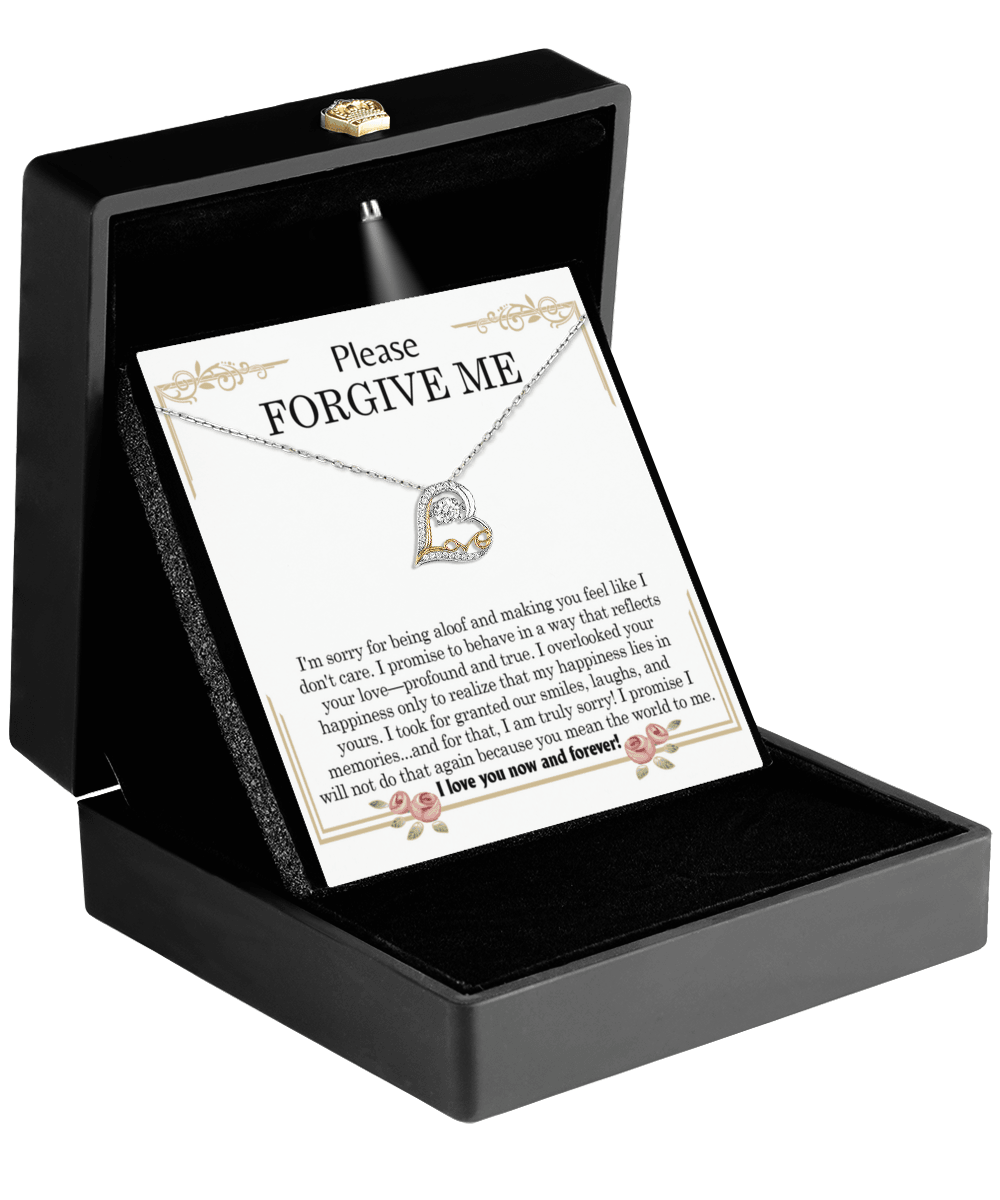 Apology Gift for Girlfriend, Wife - Sorry, Profound And True - Love Heart Pendant Necklace - Mallard Moon Gift Shop