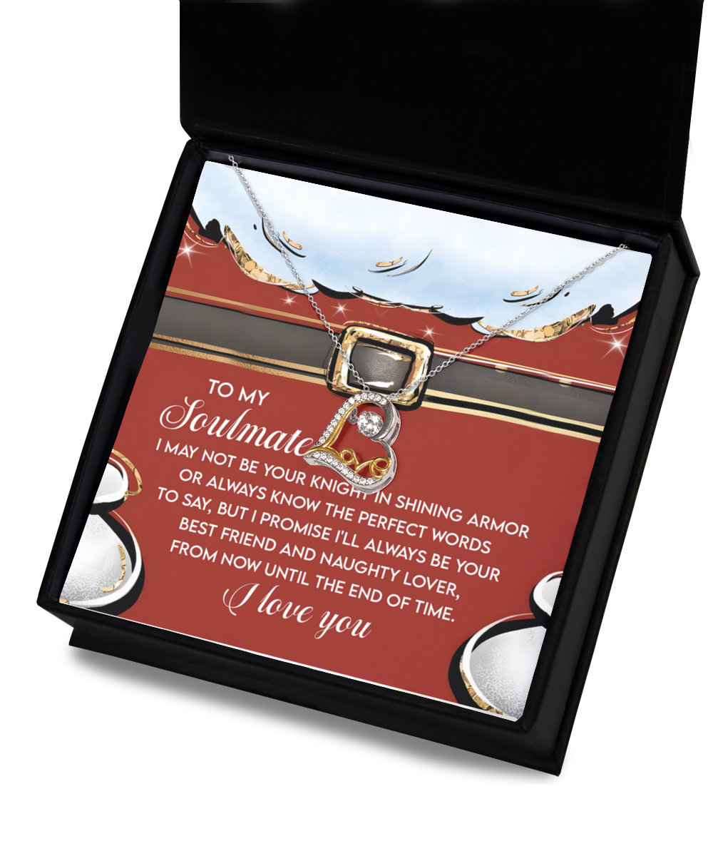 Soulmate Romantic Gift - Naughty Lover - Love Dancing Heart Pendant Necklace - Mallard Moon Gift Shop