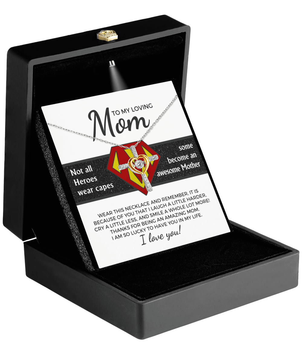 To My Amazing Super Mom Not All Heroes Wear Capes Cross Pendant Necklace - Mallard Moon Gift Shop