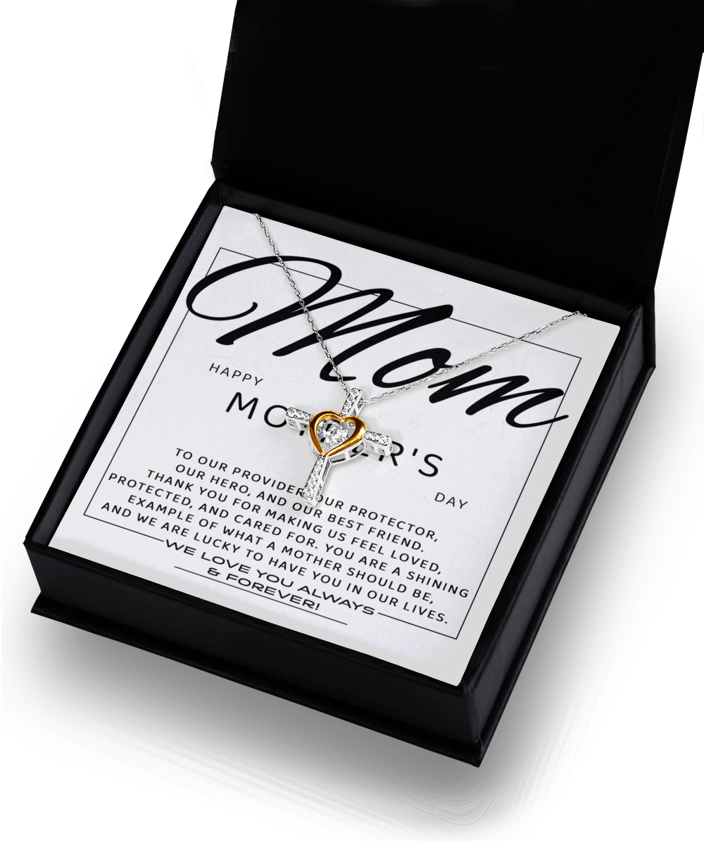 Happy Mother's Day Mom, You are Our Best Friend Cross Pendant Necklace - Mallard Moon Gift Shop