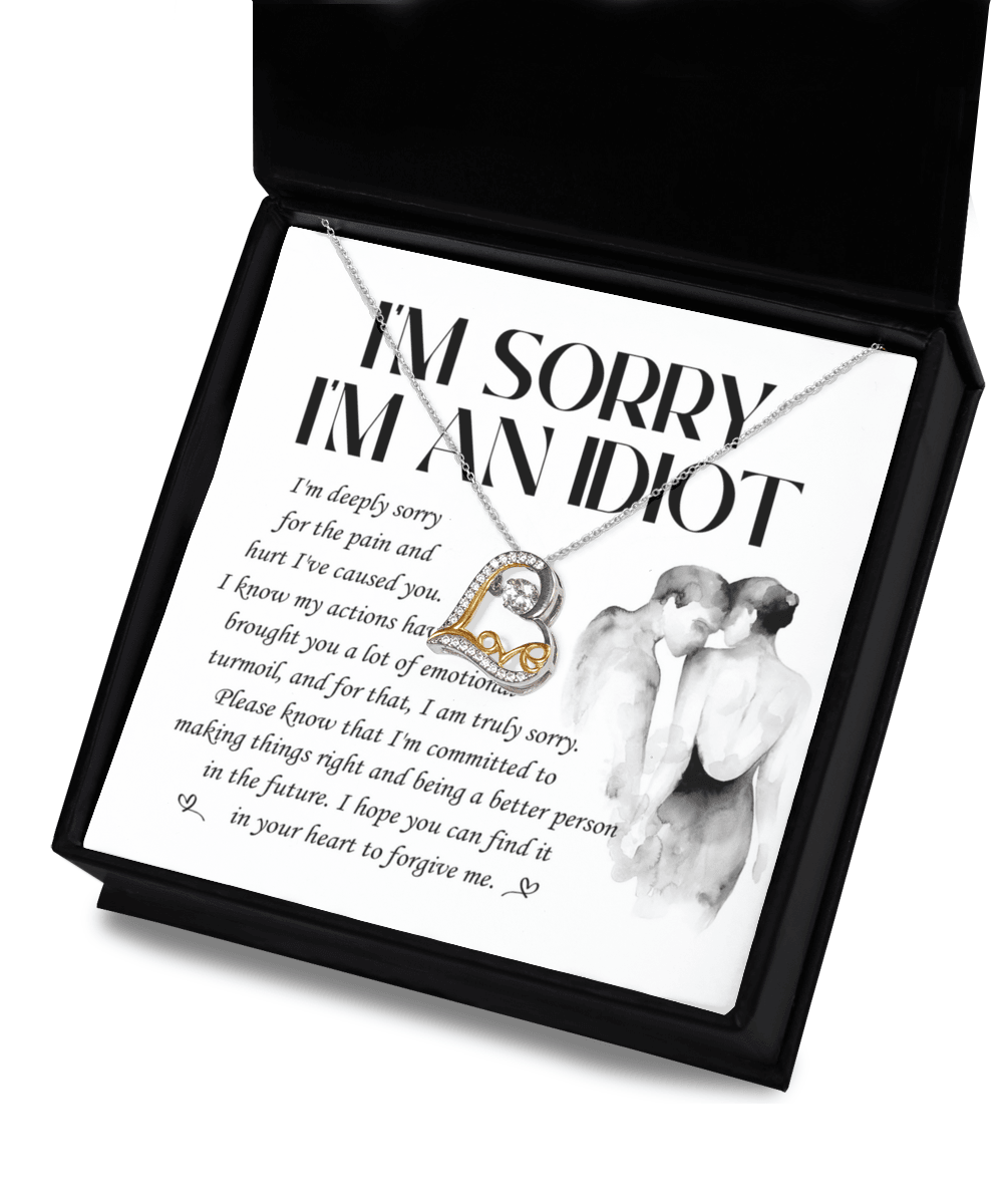 Apology Gift for Girlfriend, Wife, Soulmate - Sorry, Emotional Turmoil - Love Dancing Heart Pendant Necklace - Mallard Moon Gift Shop