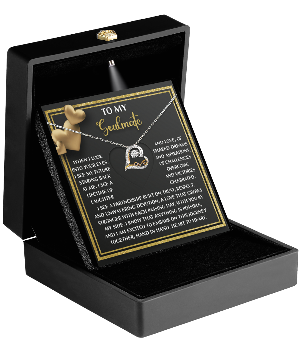 To My Soulmate - Love Dancing Heart Necklace – A Meaningful Valentine’s Gift Celebrating Trust, Devotion, and Shared Dreams - Mallard Moon Gift Shop