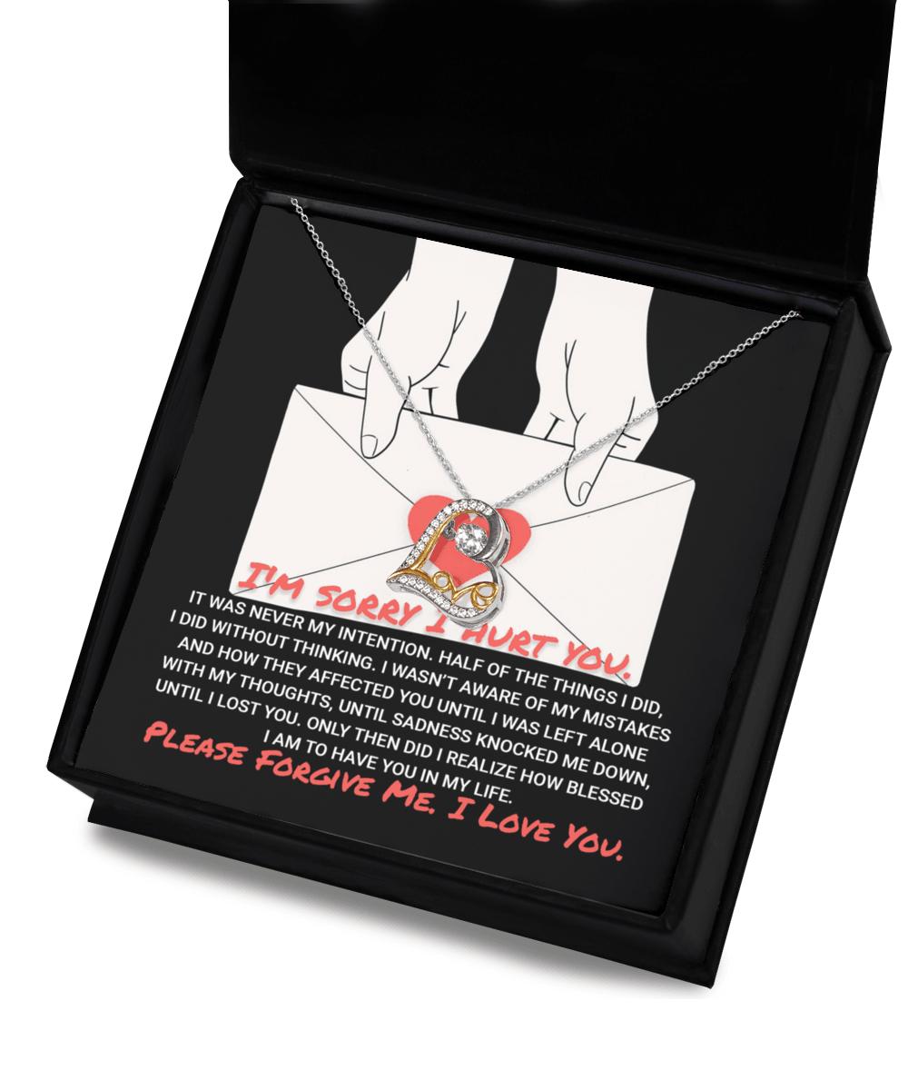 Apology Gift for Girlfriend, Wife, Soulmate - Sorry, Without Thinking - Love Dancing Heart Pendant Necklace - Mallard Moon Gift Shop