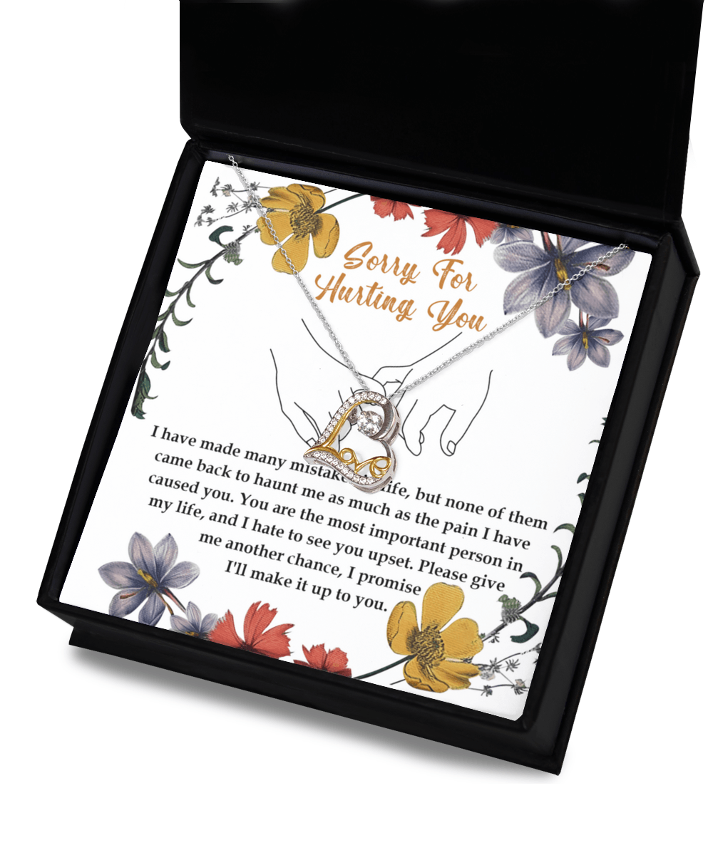 Apology Gift for Girlfriend, Wife, Soulmate- Sorry, Haunt Me - Love Dancing Heart Pendant Necklace - Mallard Moon Gift Shop