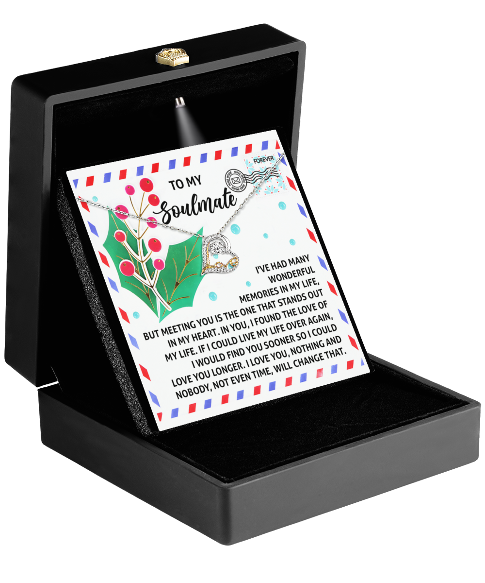 Gift for Soulmate - Love You Longer - Love Dancing Heart Pendant Necklace - Mallard Moon Gift Shop