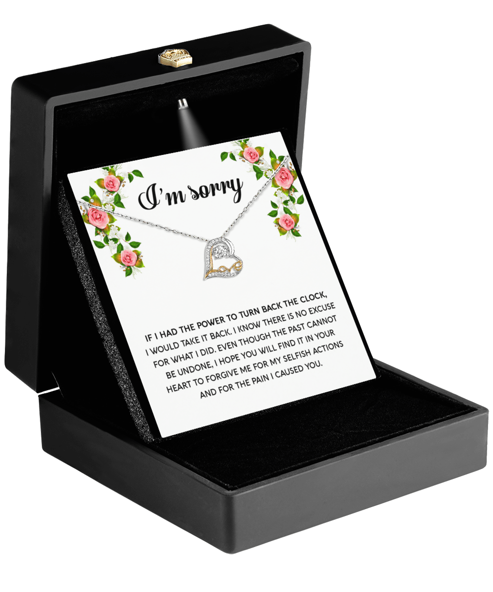 Gift for Girlfriend, Wife - Sorry, Make It Right - Love Heart Pendant Necklace - Mallard Moon Gift Shop