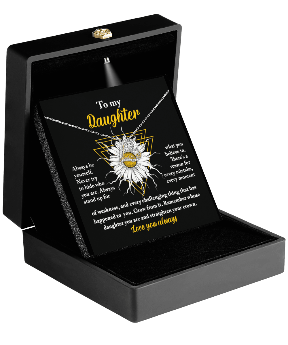 Daughter Gift for Birthday, Christmas Graduation - Be Yourself - Love Dancing Heart Pendant Necklace - Mallard Moon Gift Shop